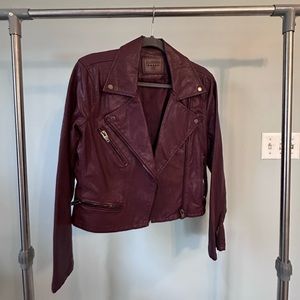 Maroon Blank NYC Faux Leather Jacket